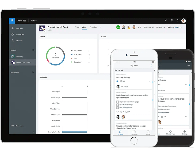 planner-a-smartphone-and-a-tablet-showing-status-of-tasks-in-microsoft-planner-interstellar-business-solutions-limited-ibsl